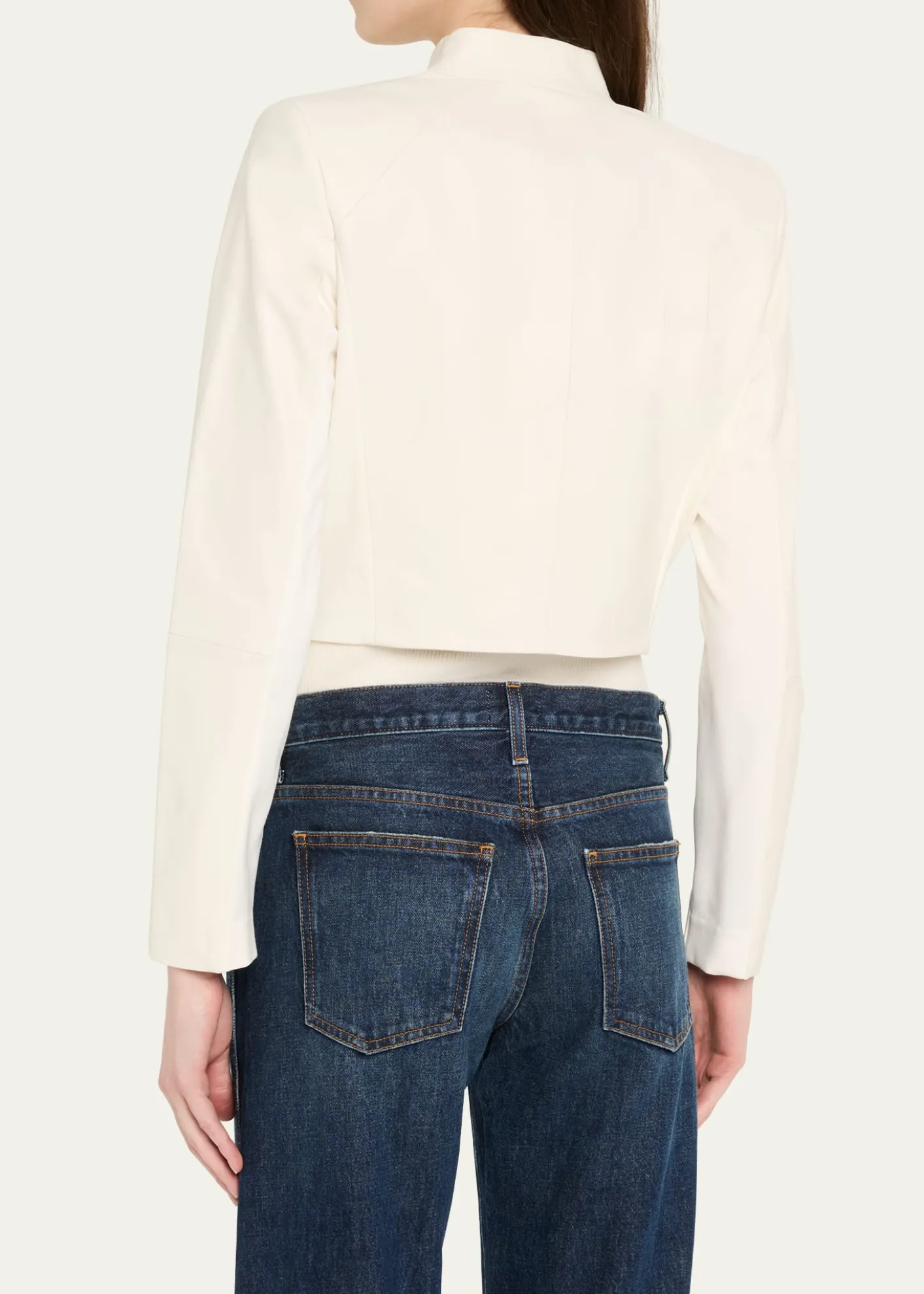ALICE + OLIVIAHarvey Draped Open-Front Leather Jacket