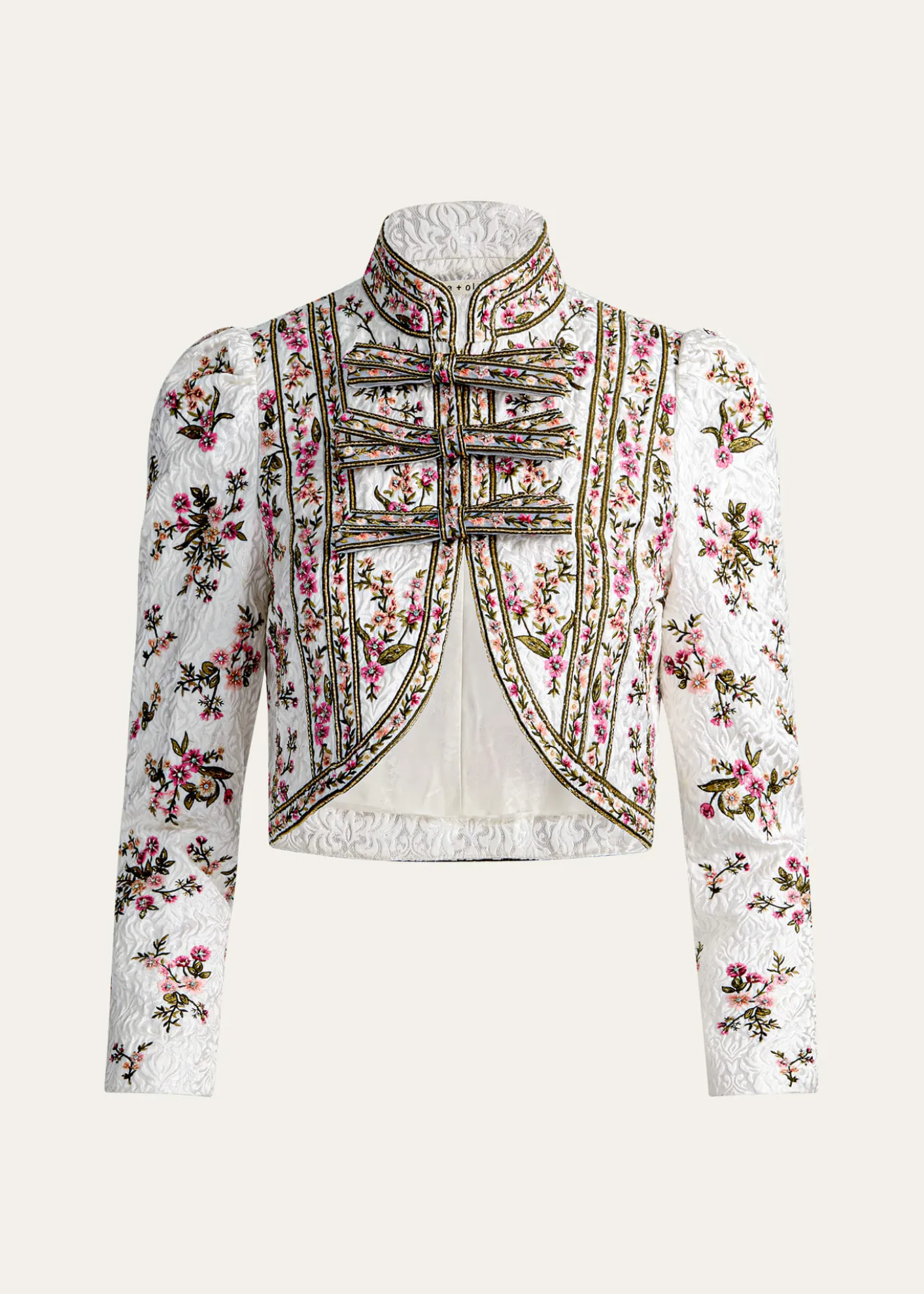 ALICE + OLIVIAIlaria Embroidered Cropped Jacket