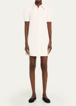 ALICE + OLIVIAJem Vegan Leather Puff-Sleeve Shirtdress