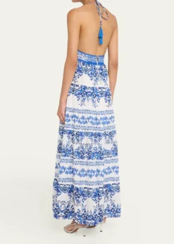 ALICE + OLIVIAKarolina Tiered Halter Maxi Dress