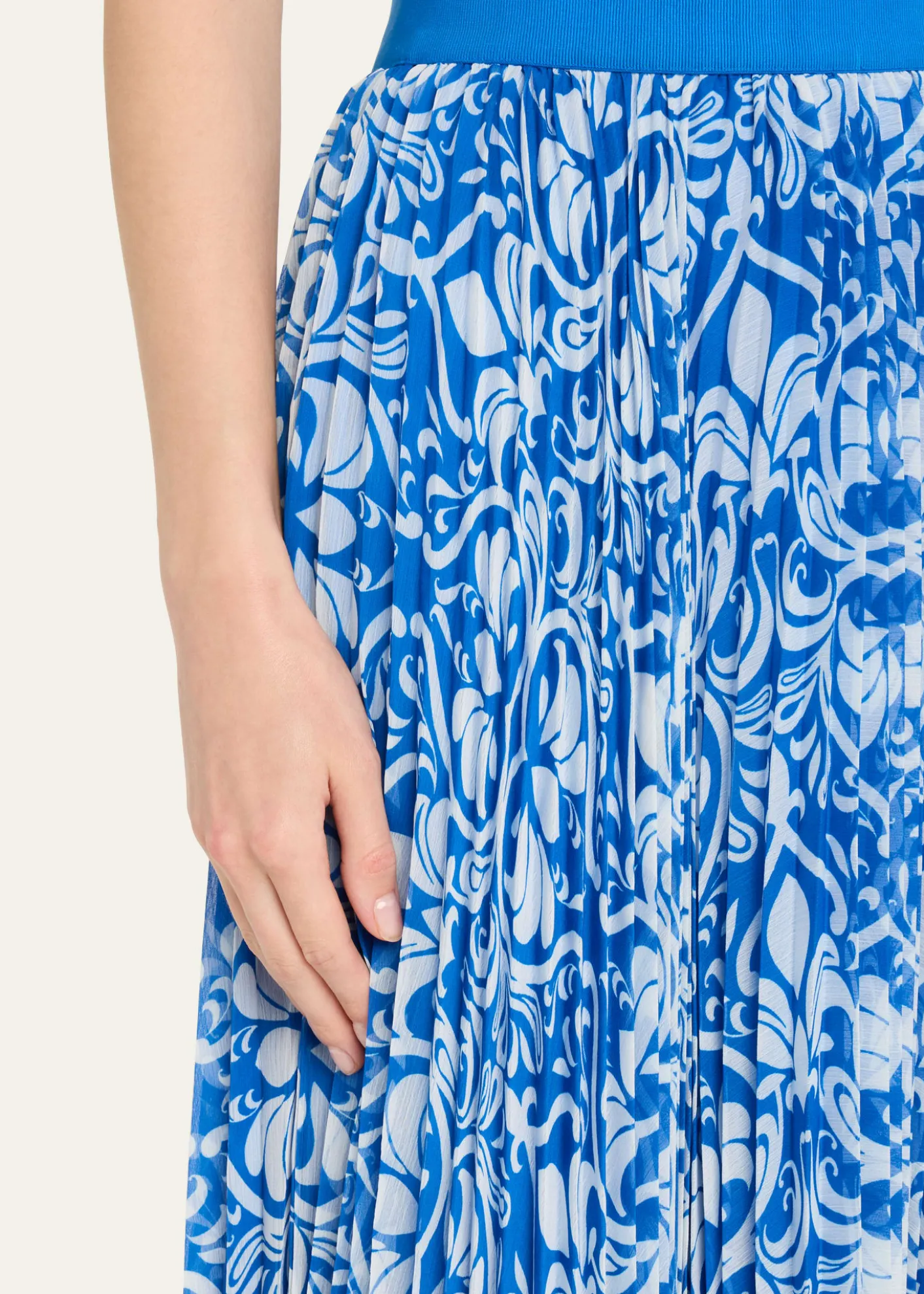 ALICE + OLIVIAKatz Pleated Midi Skirt