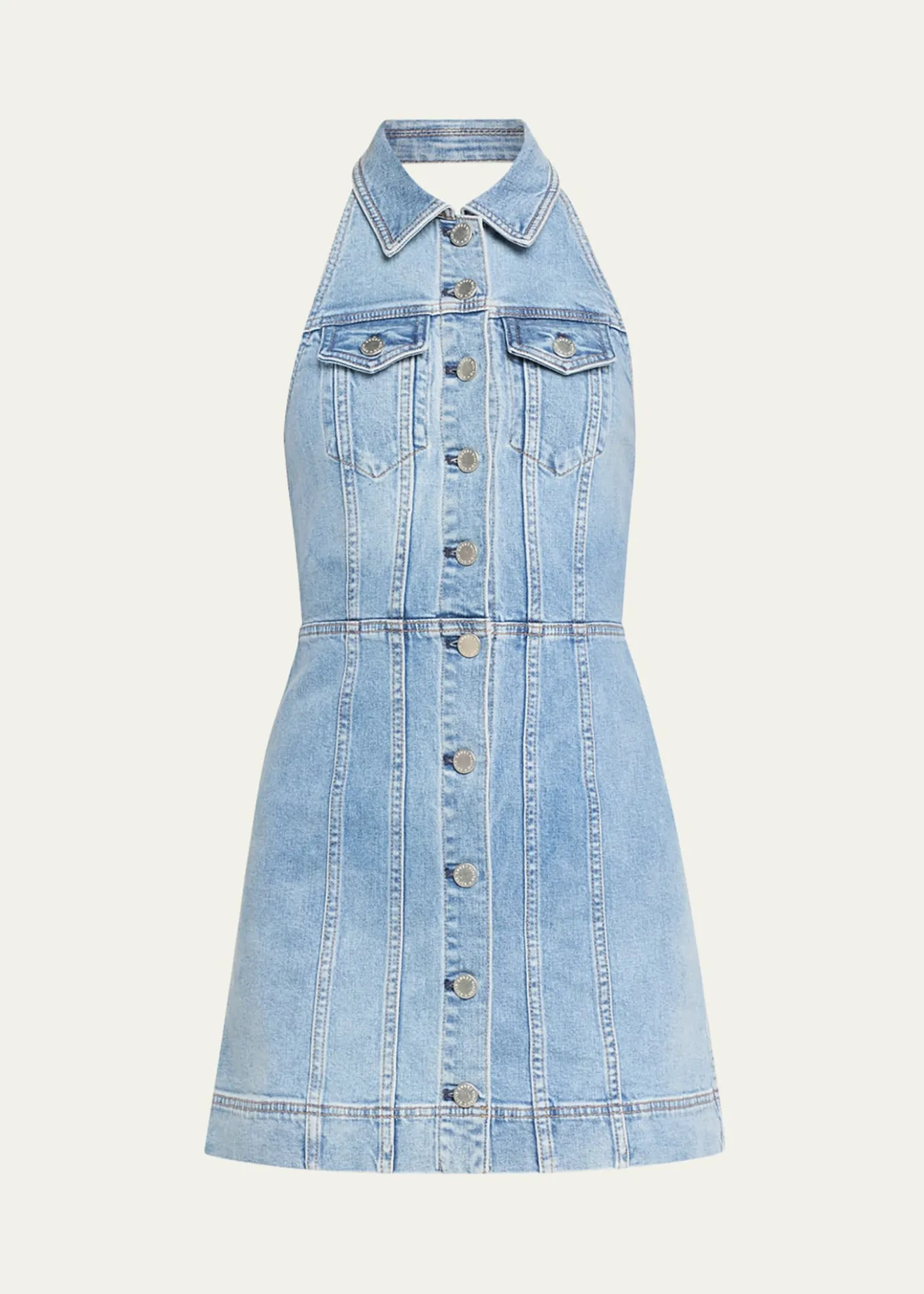 ALICE + OLIVIAKendall Denim Halter Mini Dress