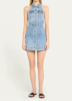 ALICE + OLIVIAKendall Denim Halter Mini Dress