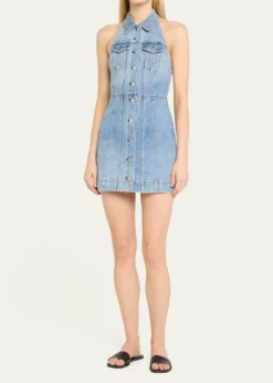 ALICE + OLIVIAKendall Denim Halter Mini Dress
