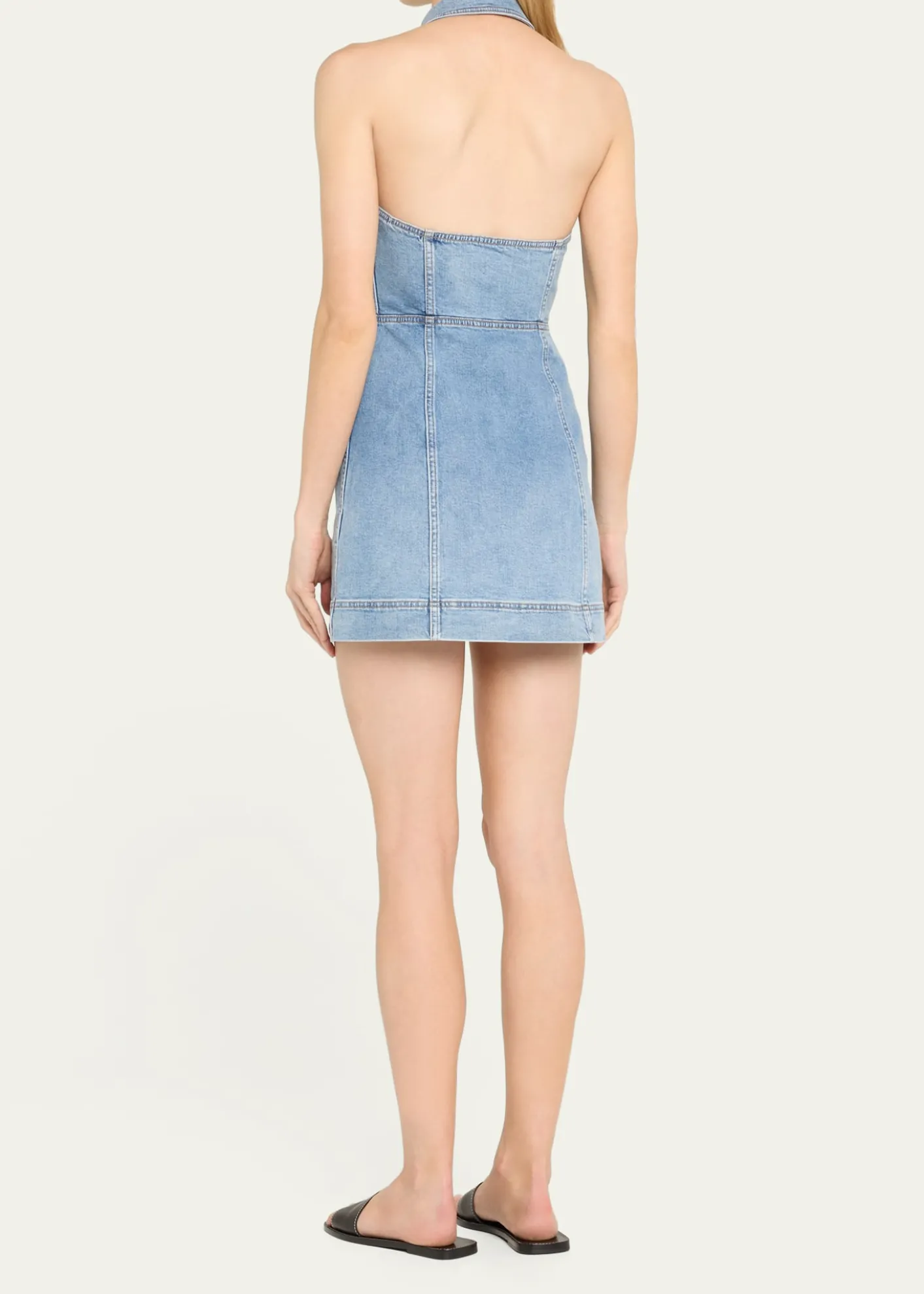 ALICE + OLIVIAKendall Denim Halter Mini Dress