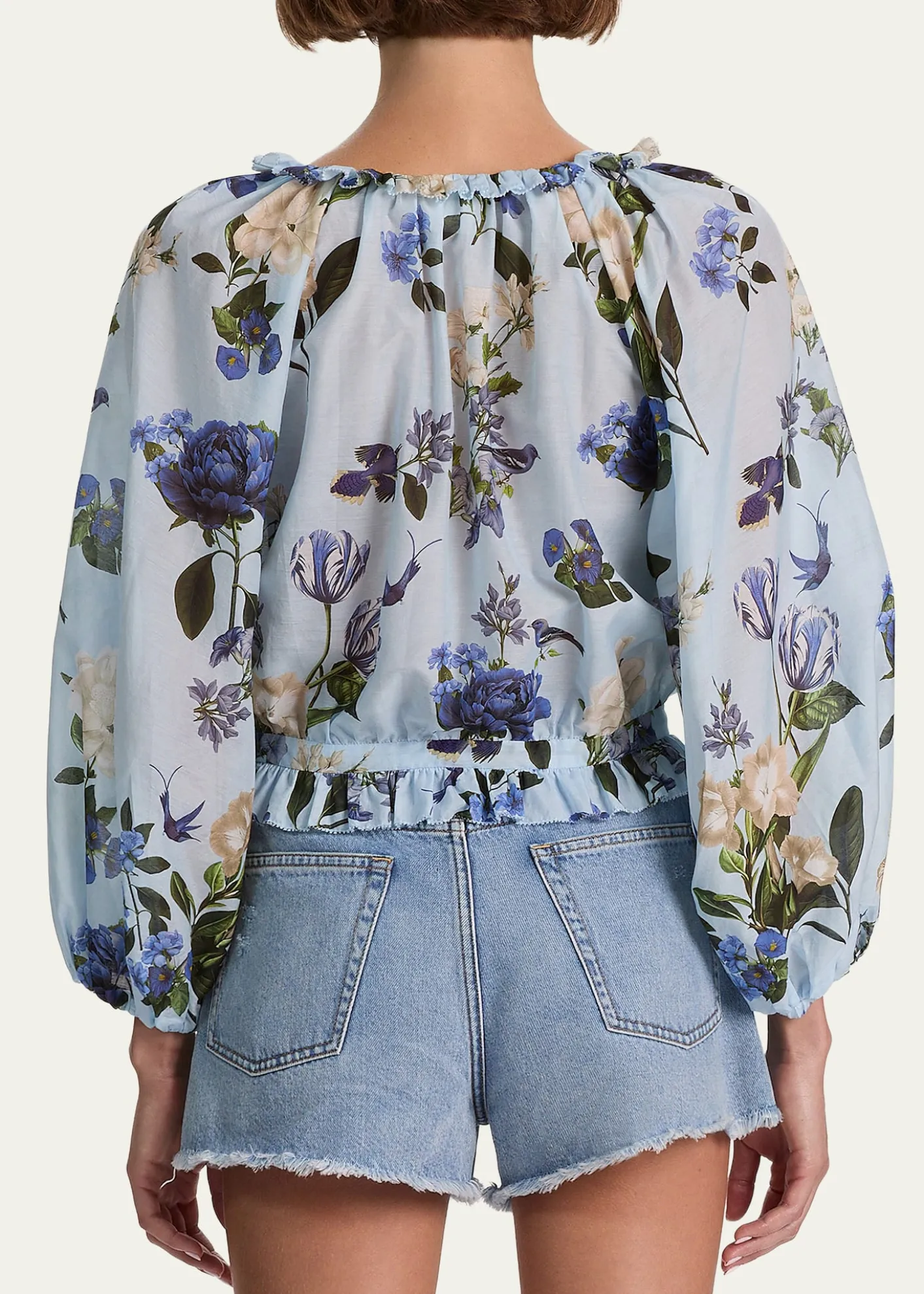 ALICE + OLIVIAMcLaine Cropped Button-Front Blouse