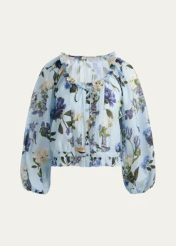 ALICE + OLIVIAMcLaine Cropped Button-Front Blouse