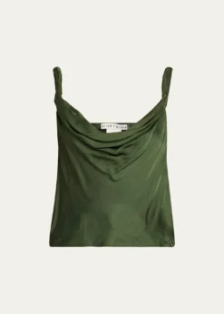 ALICE + OLIVIAMonique Twisted-Strap Satin Tank Top
