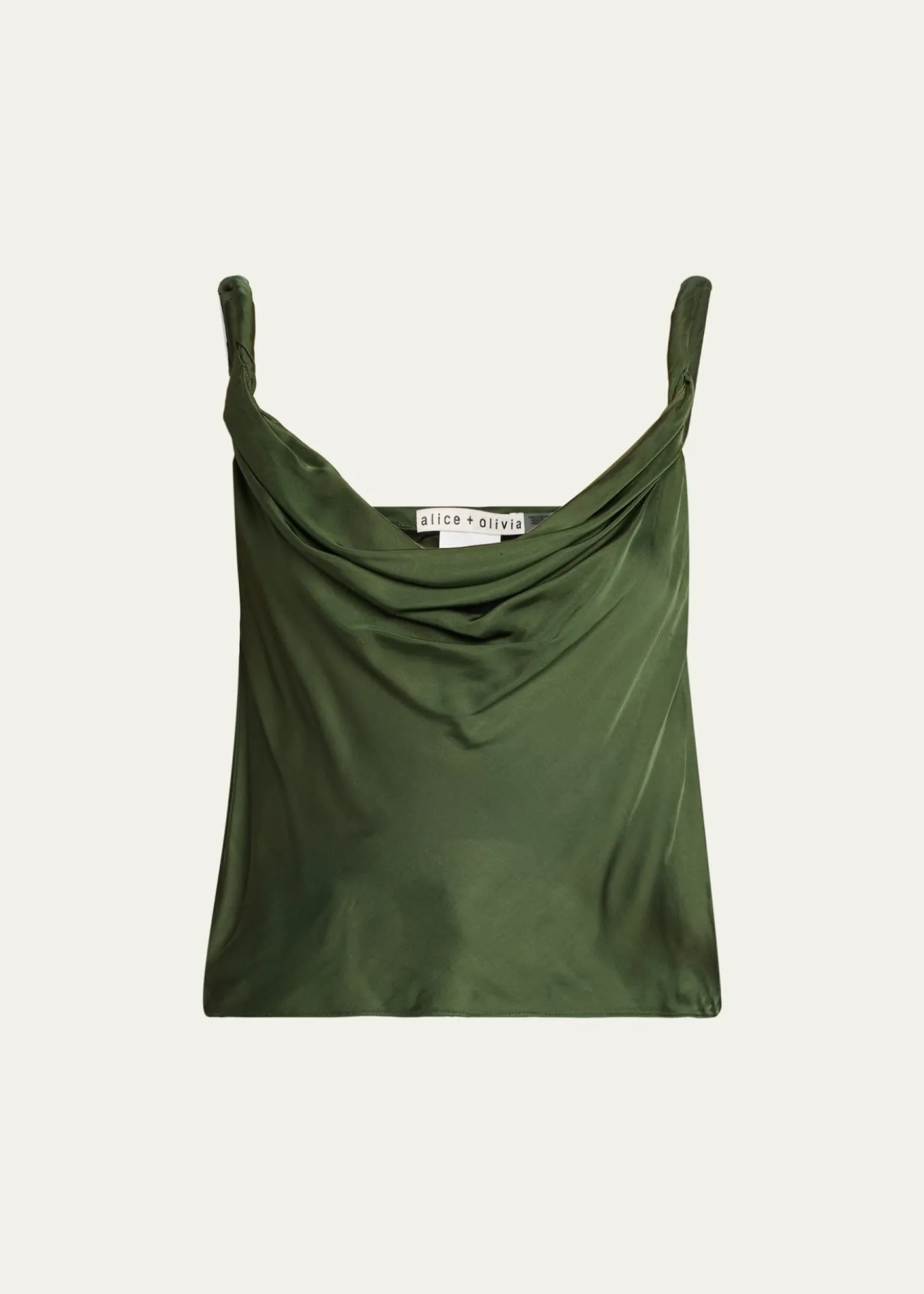 ALICE + OLIVIAMonique Twisted-Strap Satin Tank Top