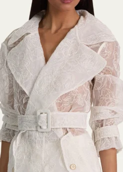 ALICE + OLIVIANevada Embroidered Sheer Trench Coat
