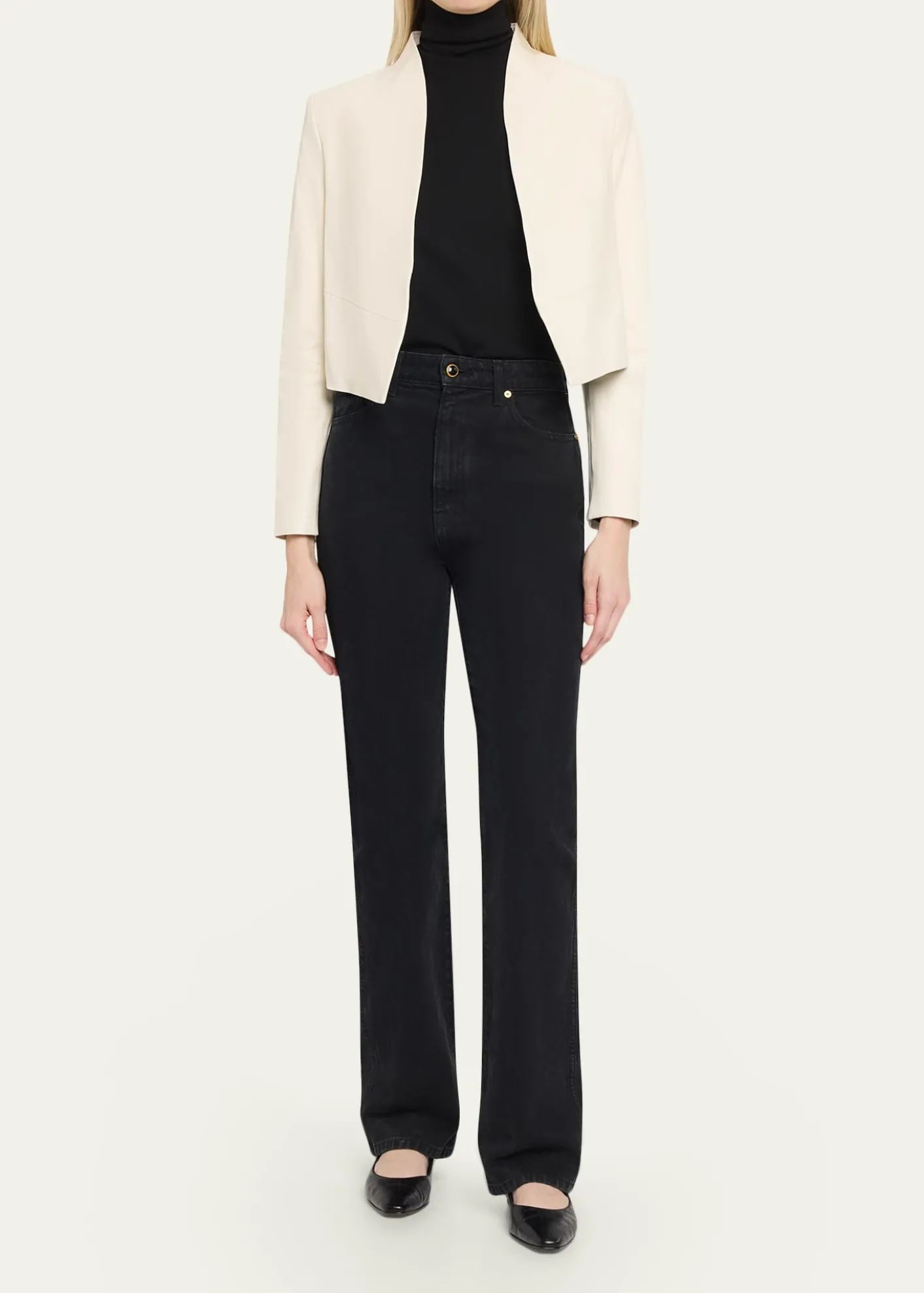 ALICE + OLIVIANew Harvey Leather Open-Front Jacket