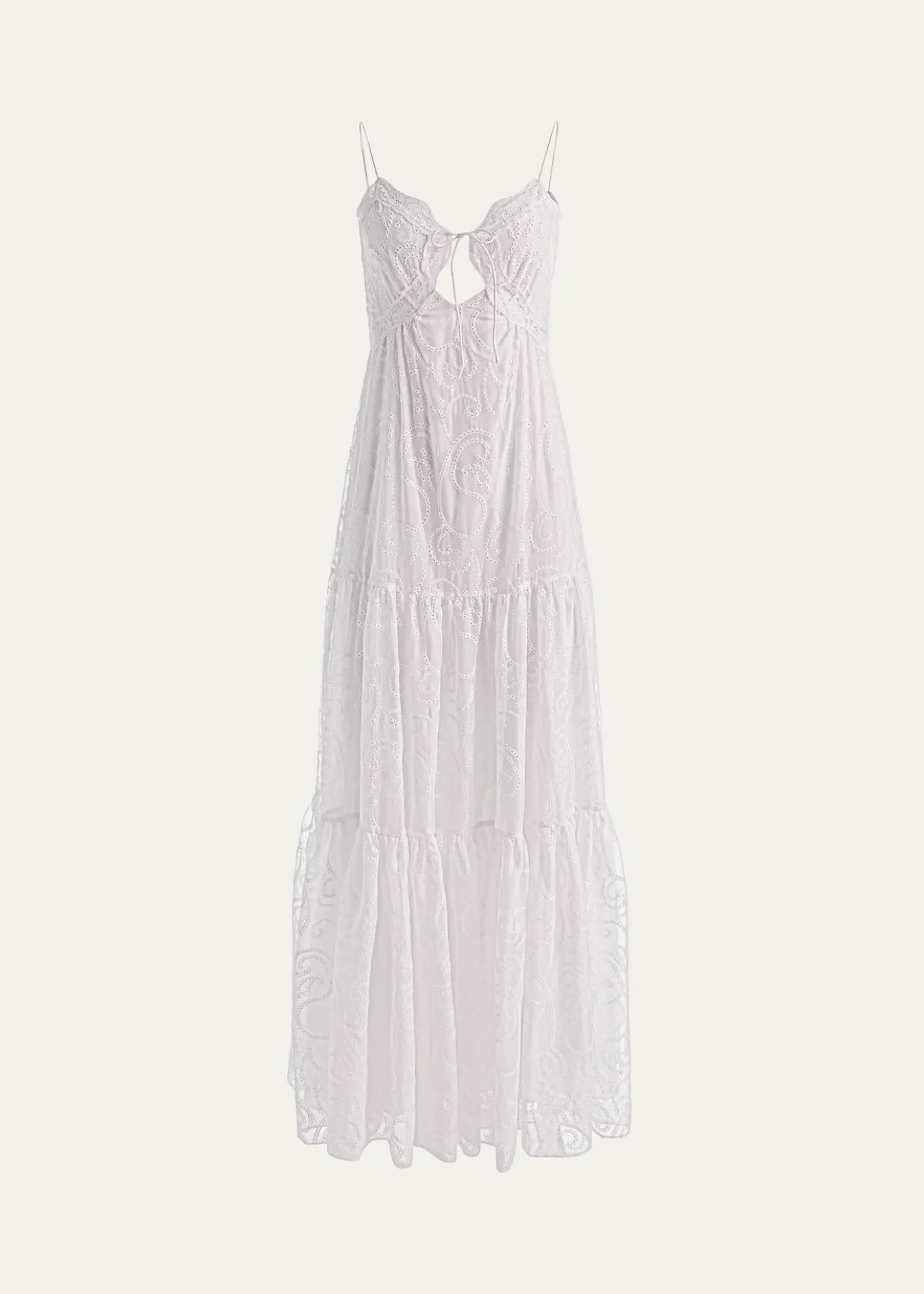 ALICE + OLIVIANicky Lace Tiered Maxi Dress