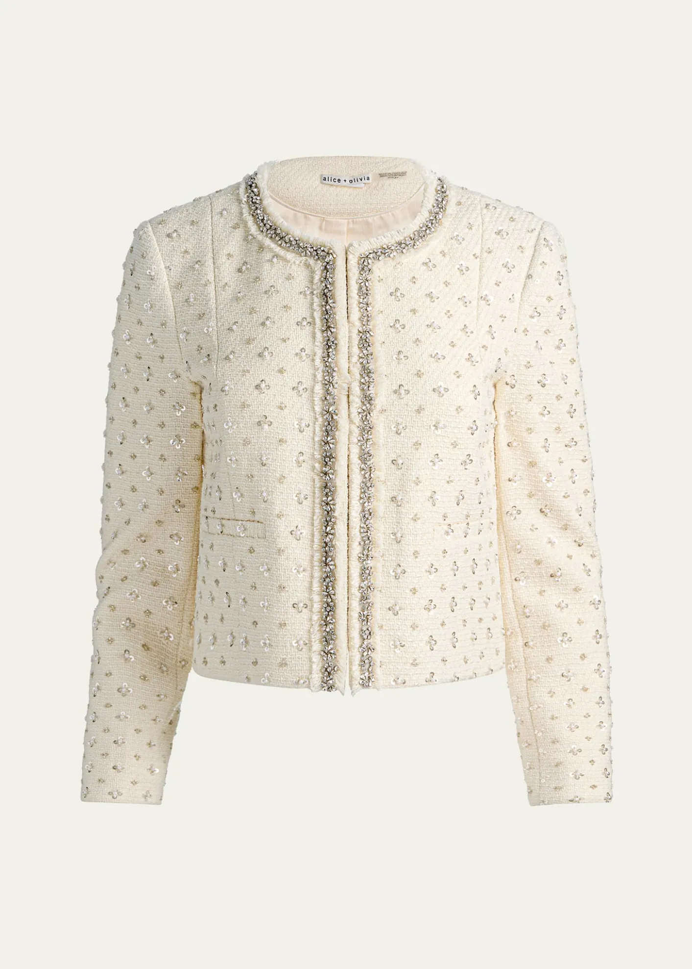 ALICE + OLIVIAThomasina Embellished Tweed Jacket