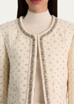 ALICE + OLIVIAThomasina Embellished Tweed Jacket