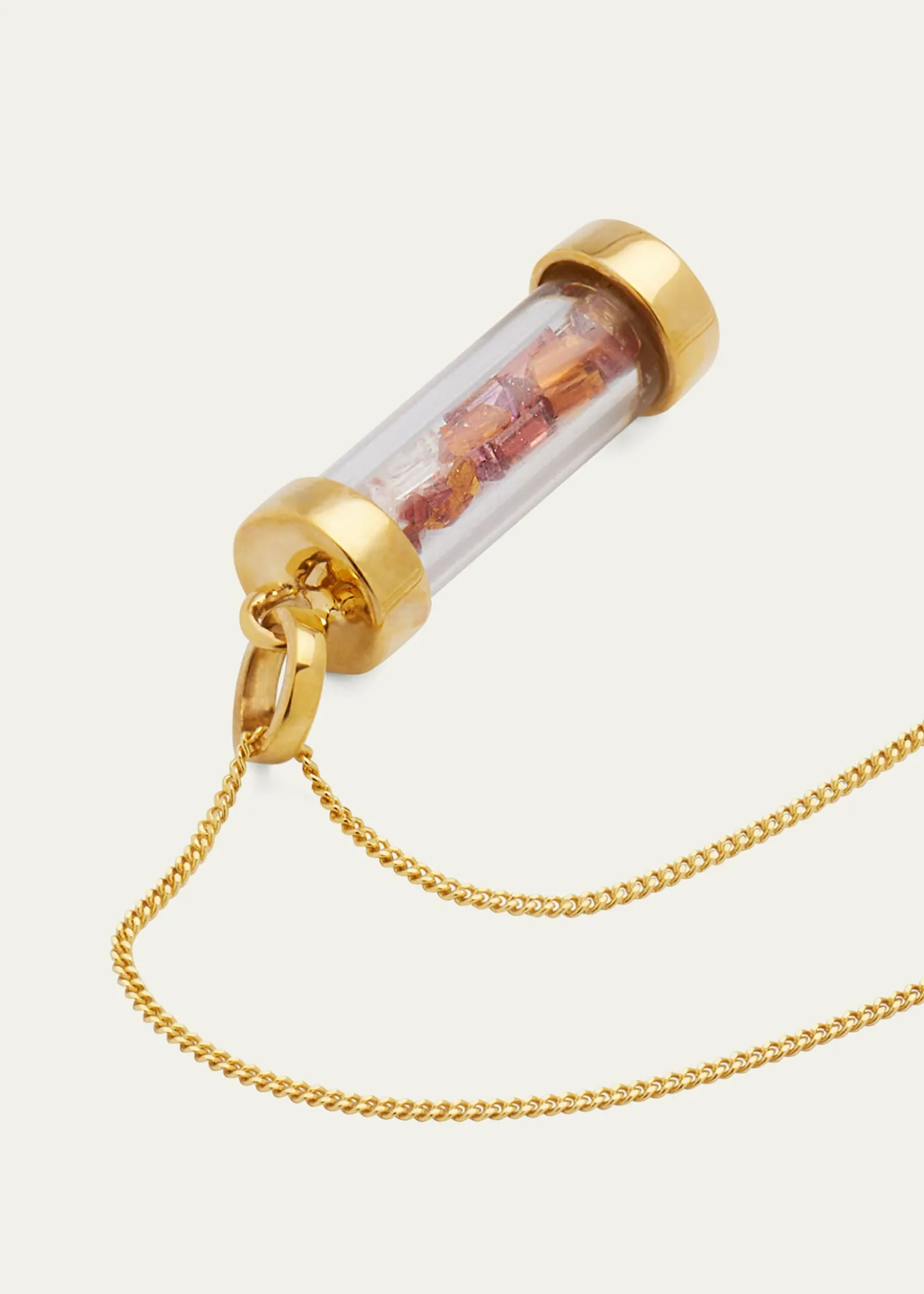 AliitaBottle Necklace with Pink Tourmaline, Citrine and Morganite Mini-Baguette Sprinkles
