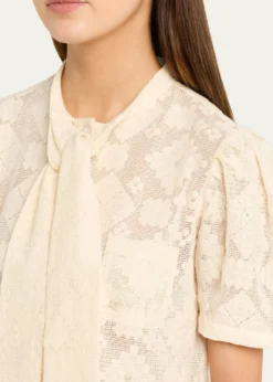 Alix of BohemiaChance Eyelet Tie-Neck Top