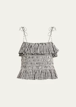 Alix of BohemiaClara Gingham Seersucker Top