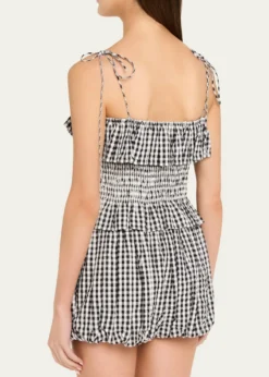 Alix of BohemiaClara Gingham Seersucker Top