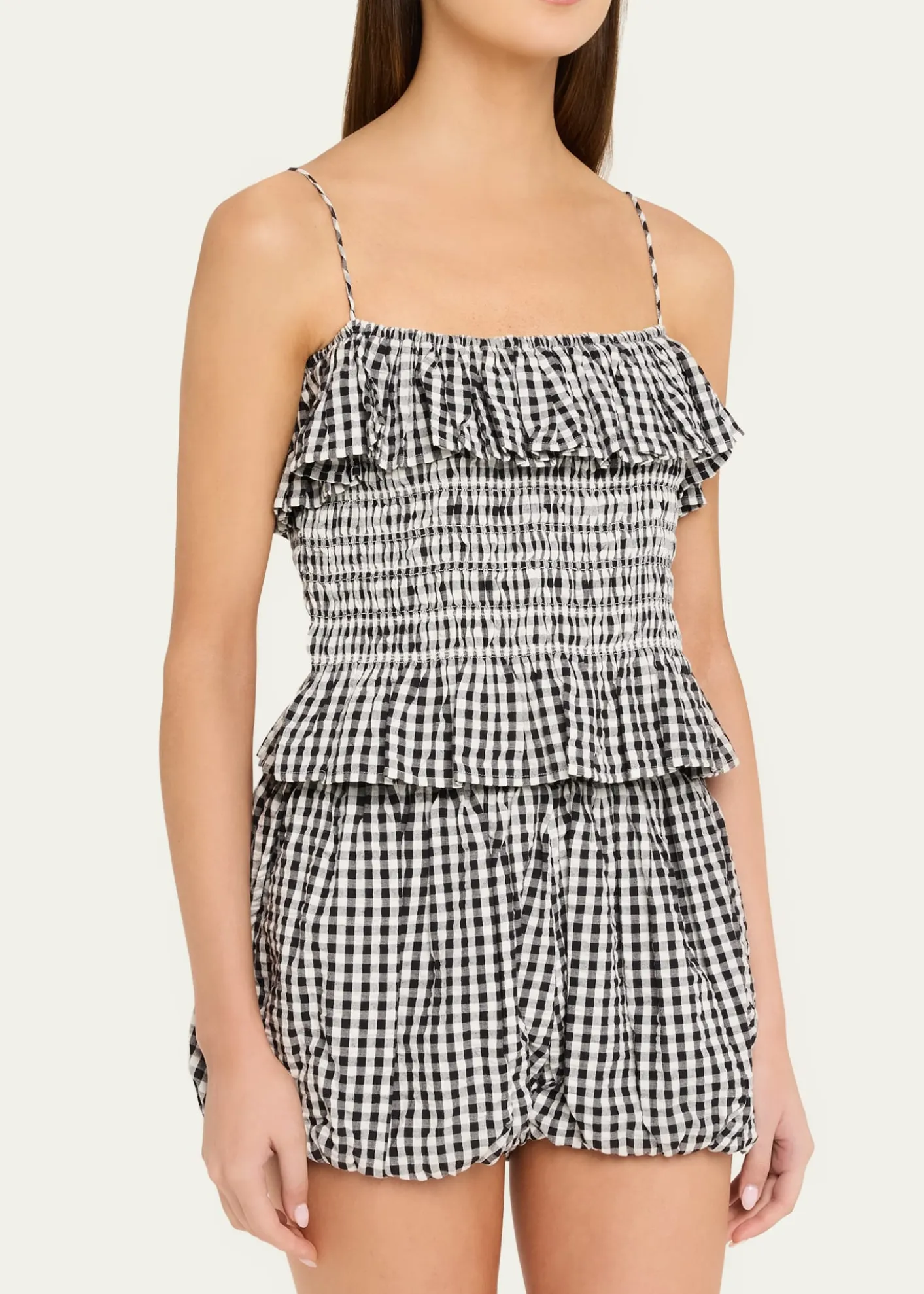 Alix of BohemiaClara Gingham Seersucker Top