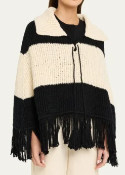 Alix of BohemiaFaune Knit Fringe Cape