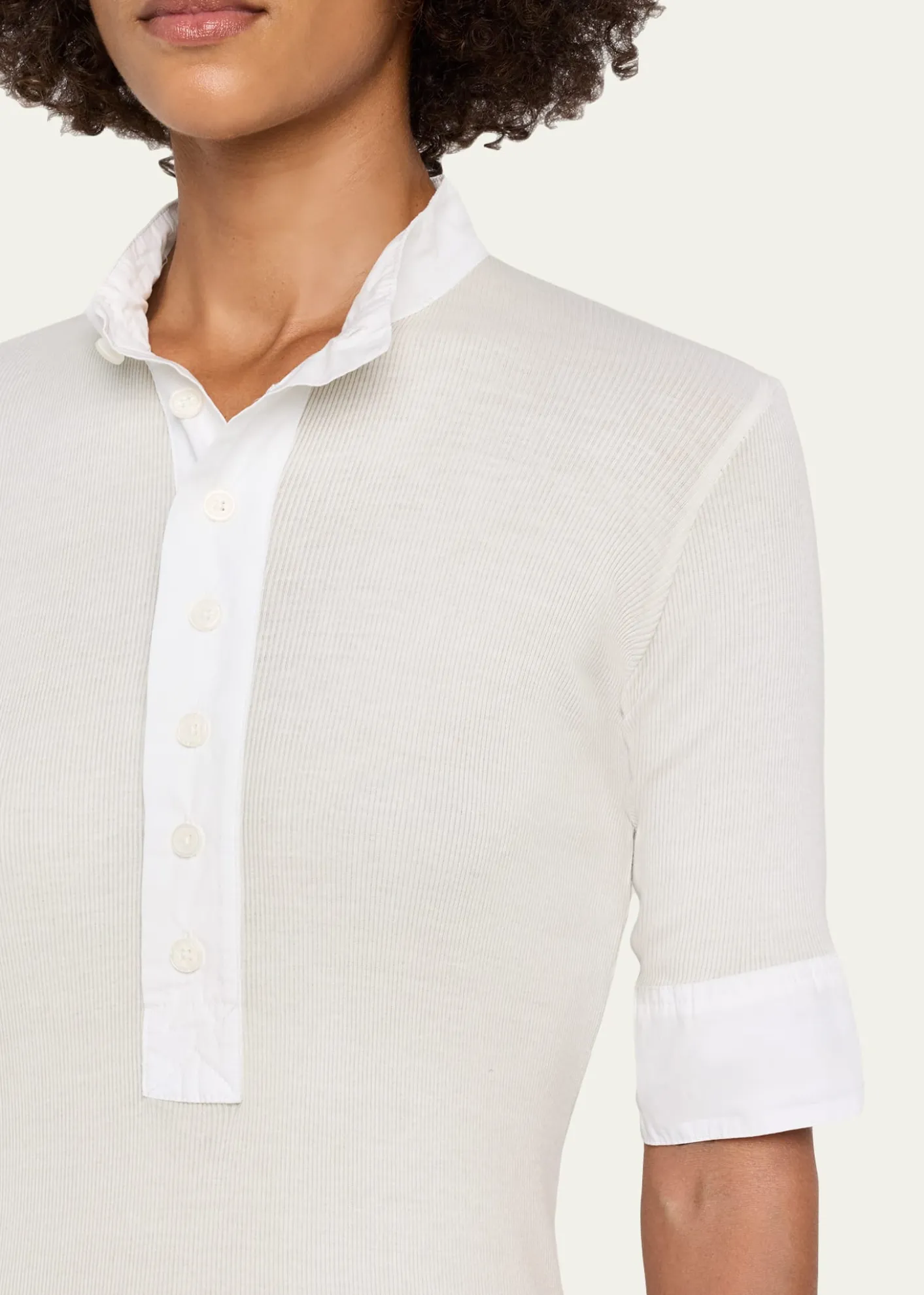 All ThreeMaria Rib Henley Shirt