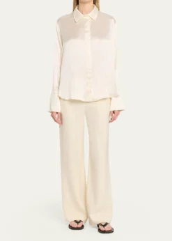 All ThreeZoraya Silk Button-Front Shirt