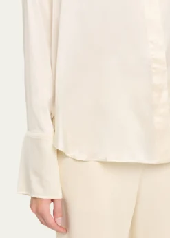 All ThreeZoraya Silk Button-Front Shirt