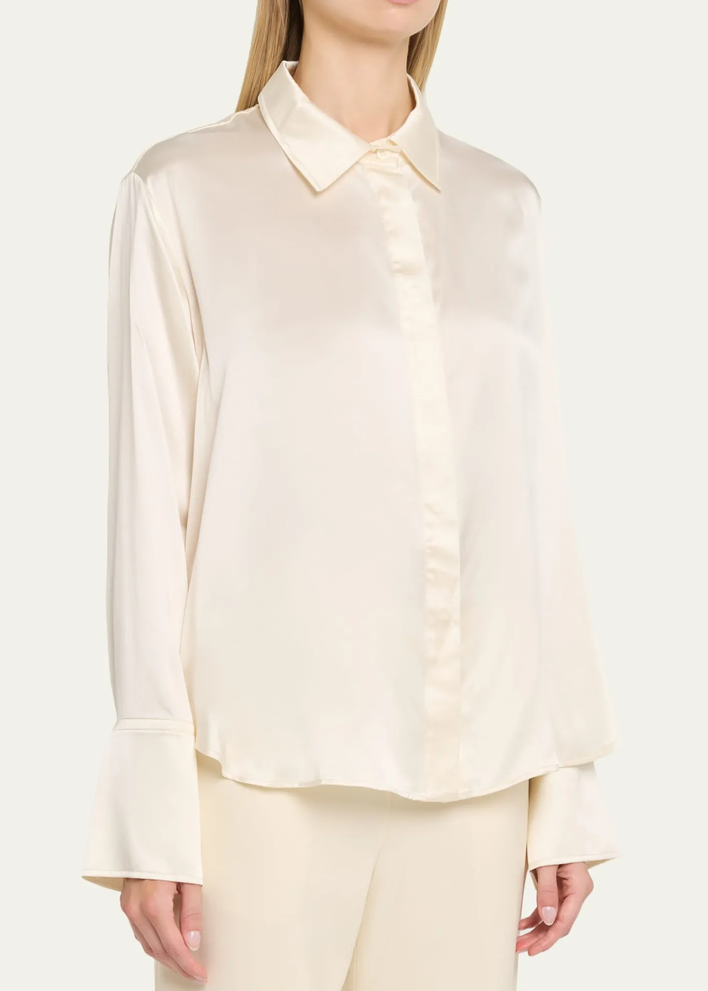 All ThreeZoraya Silk Button-Front Shirt