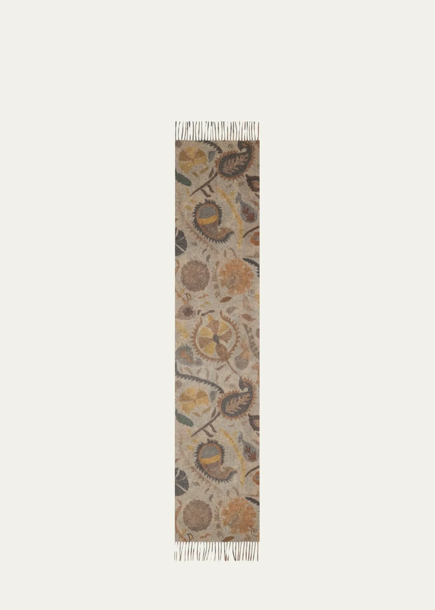 AlonpiFringed Paisley Cashmere Scarf