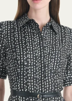AltuzarraKieran Abstract-Print Short-Sleeve Midi Shirtdress With Belt