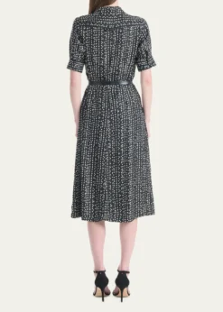 AltuzarraKieran Abstract-Print Short-Sleeve Midi Shirtdress With Belt