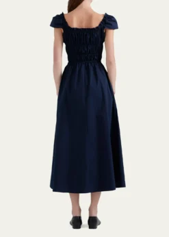 AltuzarraLily Ruched Cap-Sleeve Midi Dress