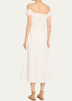 AltuzarraLily Ruched Cap-Sleeve Midi Dress