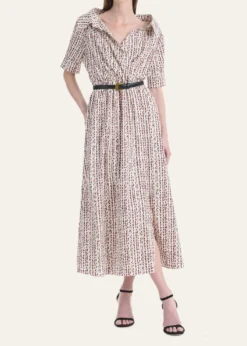 AltuzarraLydia Abstract-Print Waist-Tie Midi Shirtdress