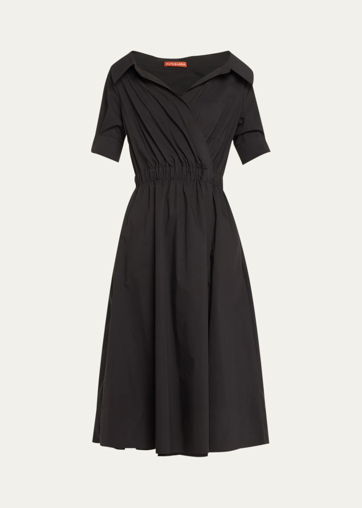 AltuzarraLydia Short-Sleeve Midi Wrap Shirtdress
