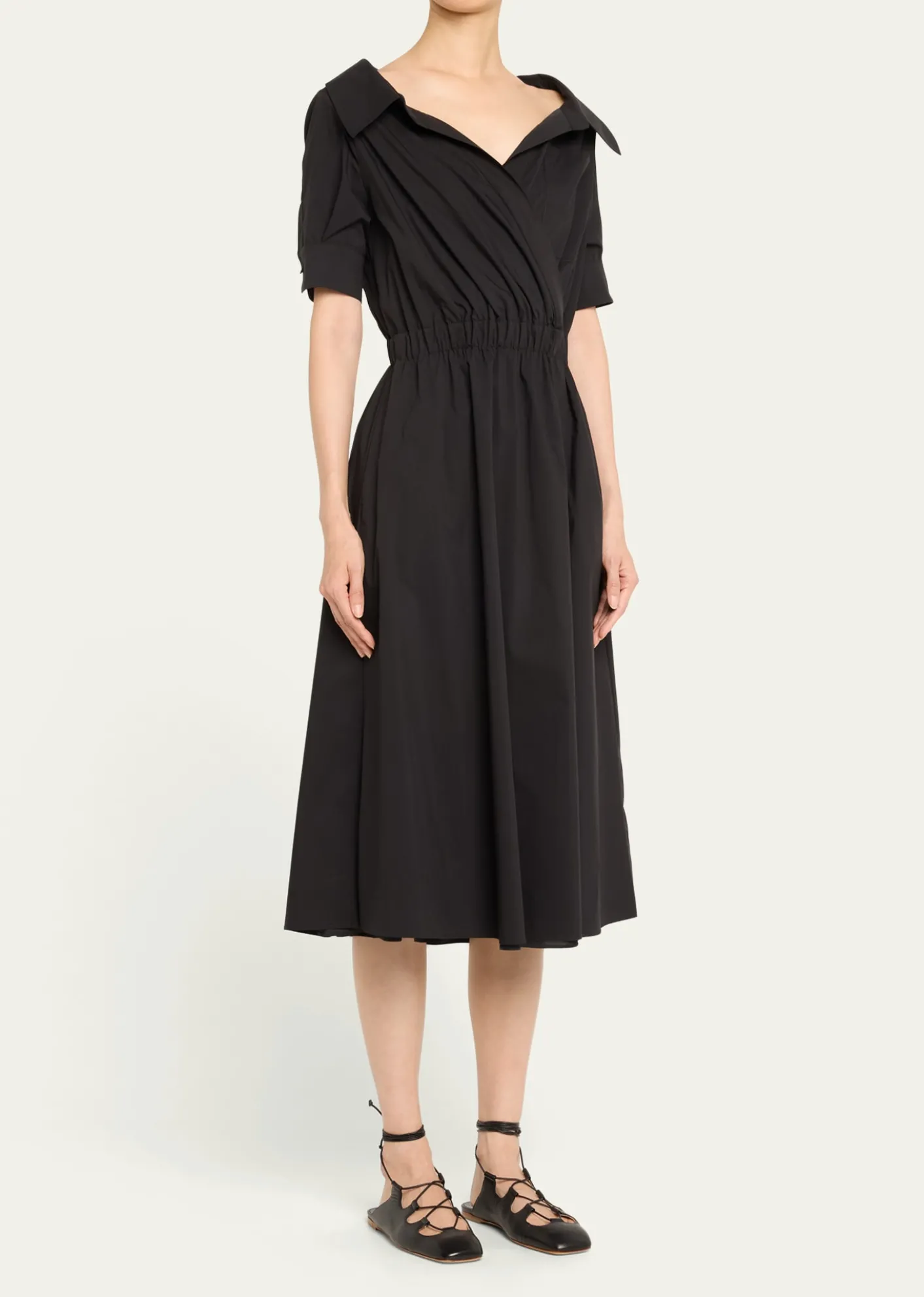 AltuzarraLydia Short-Sleeve Midi Wrap Shirtdress