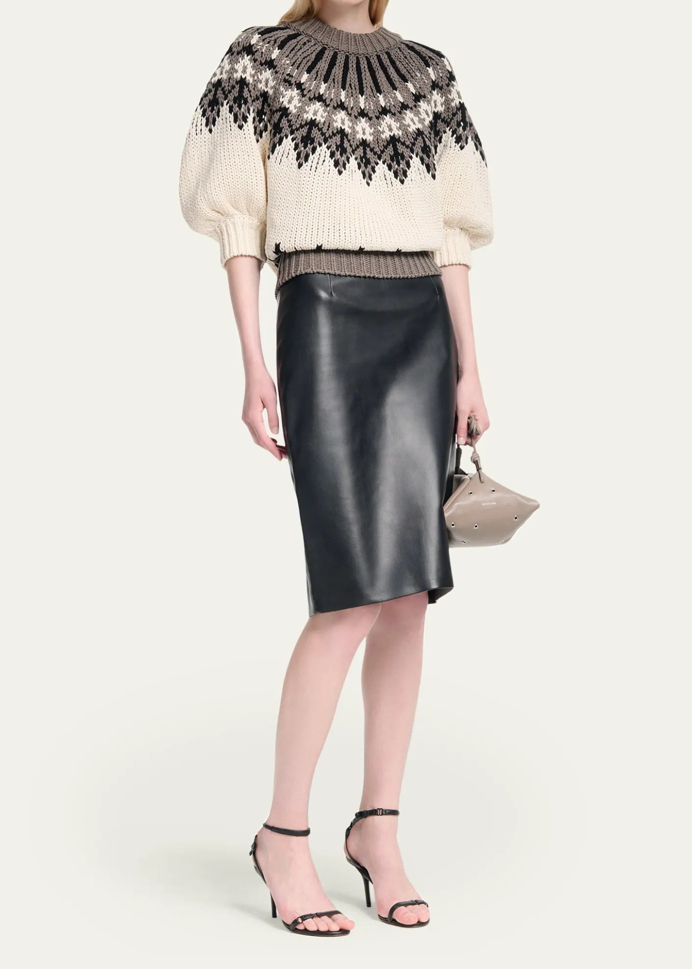 AltuzarraMarty Fair Isle Short Puff-Sleeve Sweater