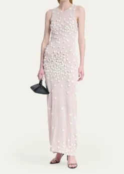 AltuzarraNelly Degrade Flower Applique Mesh Maxi Dress