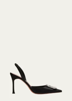Amina MuaddiCamelia Silk Crystal Halter Pumps