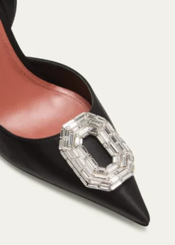Amina MuaddiCamelia Silk Crystal Halter Pumps