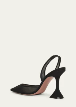 Amina MuaddiHolli Pointed Mesh Slingback Pumps