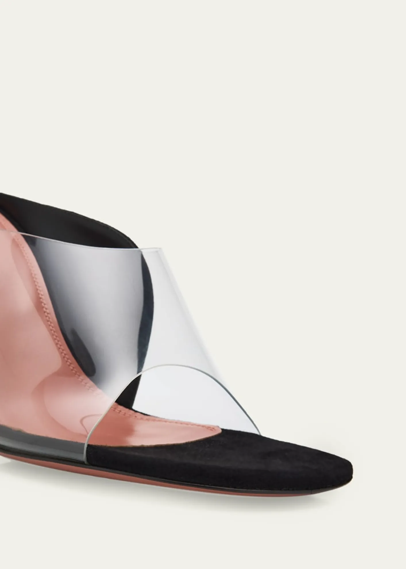 Amina Muaddi90mm Mackenzie Suede and PVC Sandals