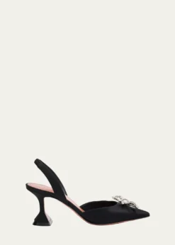 Amina Muaddi70mm Rosie Embellished Satin Slingback Pumps
