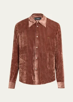 AmiriMen's Velvet Stripe Dress Shirt