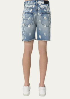 AmiriMen's Bleach Bandana Denim Shorts