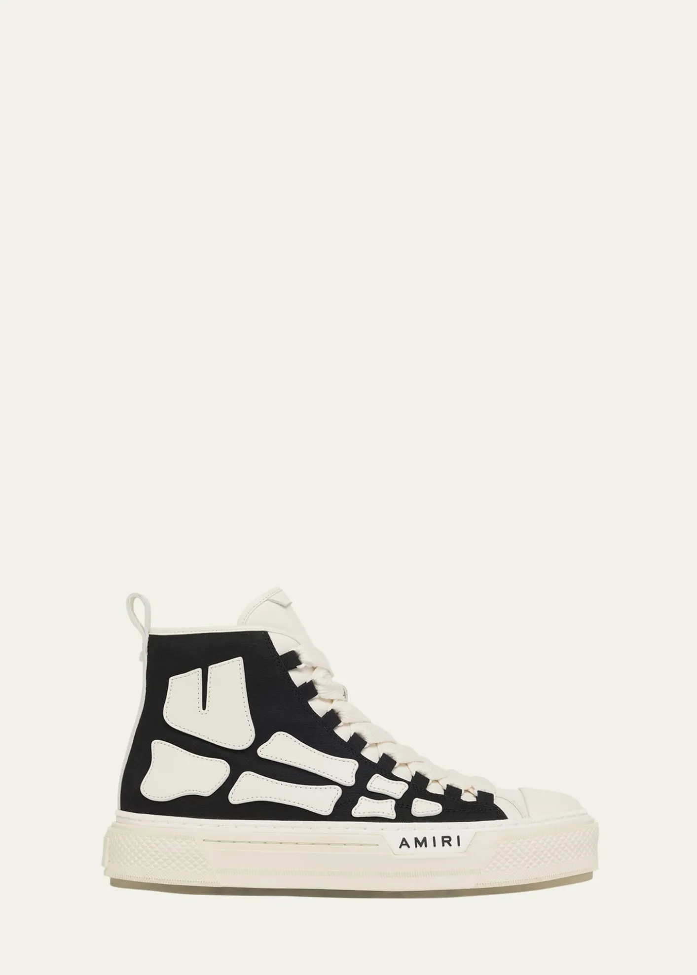 AmiriMen's Skel Court Canvas and Leather High-Top Sneakers