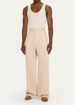 AmiriMen's Striped Linen-Blend Tailored Pants