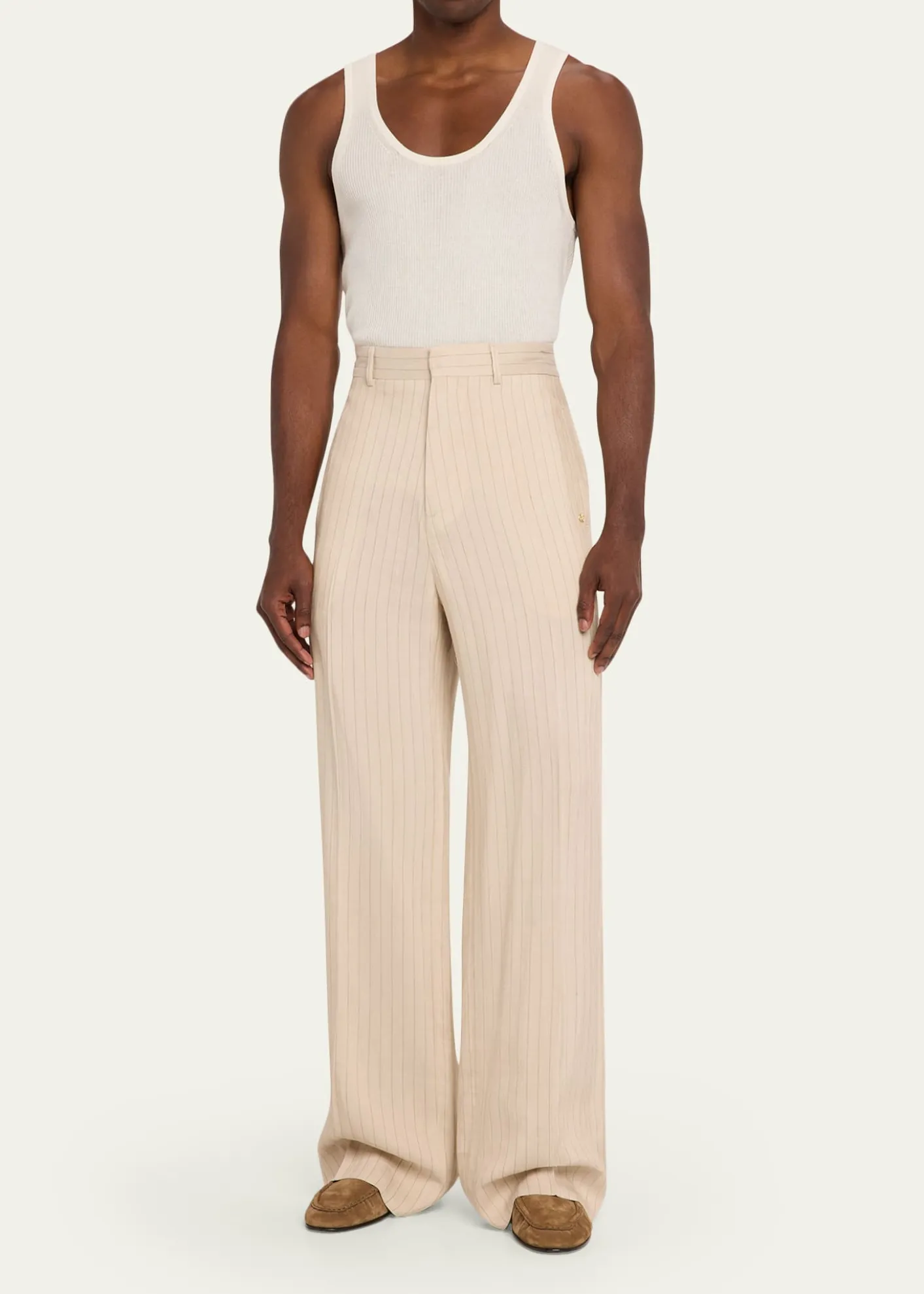 AmiriMen's Striped Linen-Blend Tailored Pants