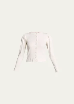 AMO DenimPuff-Sleeve Cardigan