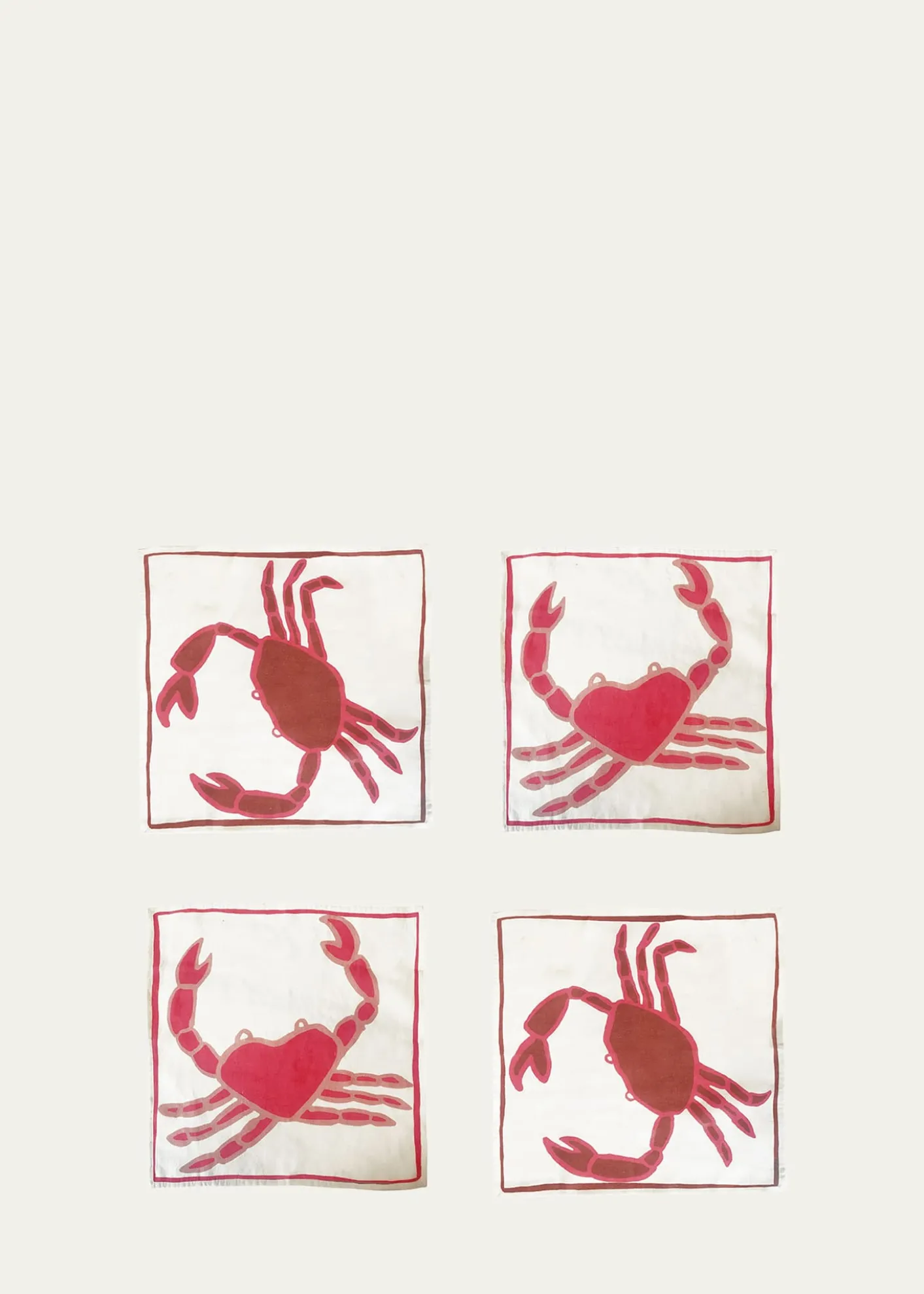 Amuse La BoucheCrab Linen Napkins, Set of 4